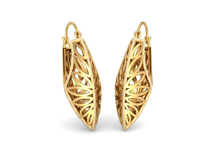 Gold Plated | Basket Hoop Earrings